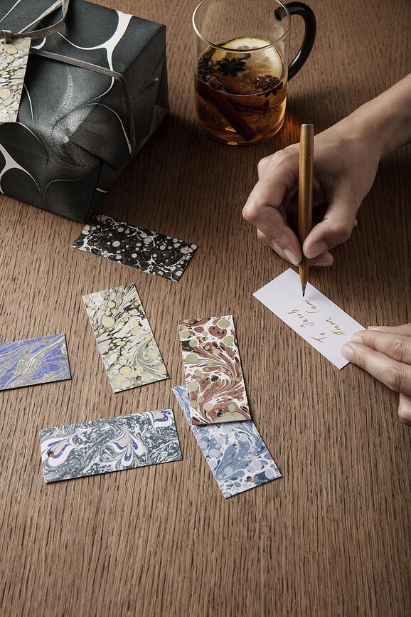 Marbling Ετικέτες Δώρου, γκρι, 6 τμχ