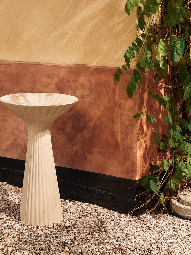 Fågelbad Fountain 75 cm, benvit