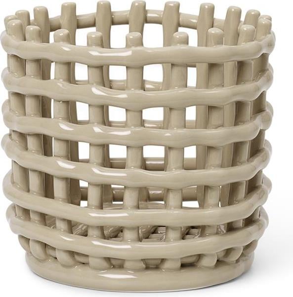 Ferm Living Aufbewahrungskorb 14,5 cm in der Farbe Kaschmir aus Keramik