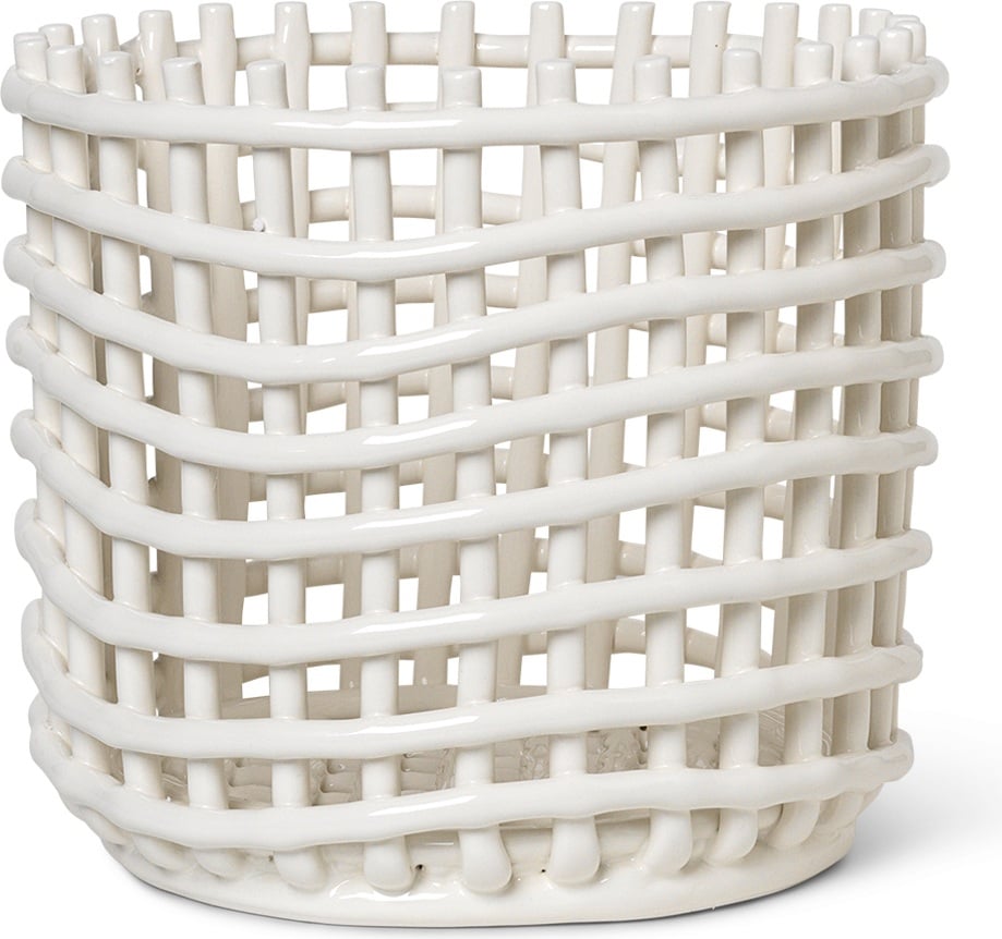Ferm Living Aufbewahrungskorb 21 cm beige aus Keramik