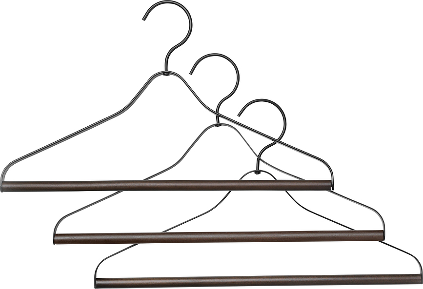 Ferm Living Cintres, noirs, Lot de 3