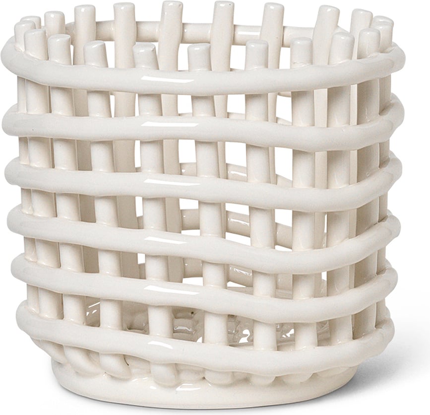 Ferm Living Καλάθι Αποθήκευσης, 14,5 cm, μπεζ, κεραμικό