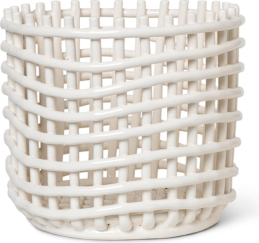 Ferm Living Καλάθι Αποθήκευσης, 21 cm, μπεζ, κεραμικό