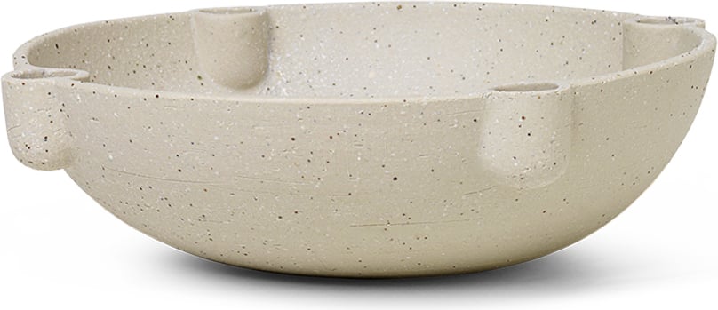 Ferm Living Kerzenhalter Schale 27 cm beige aus Keramik
