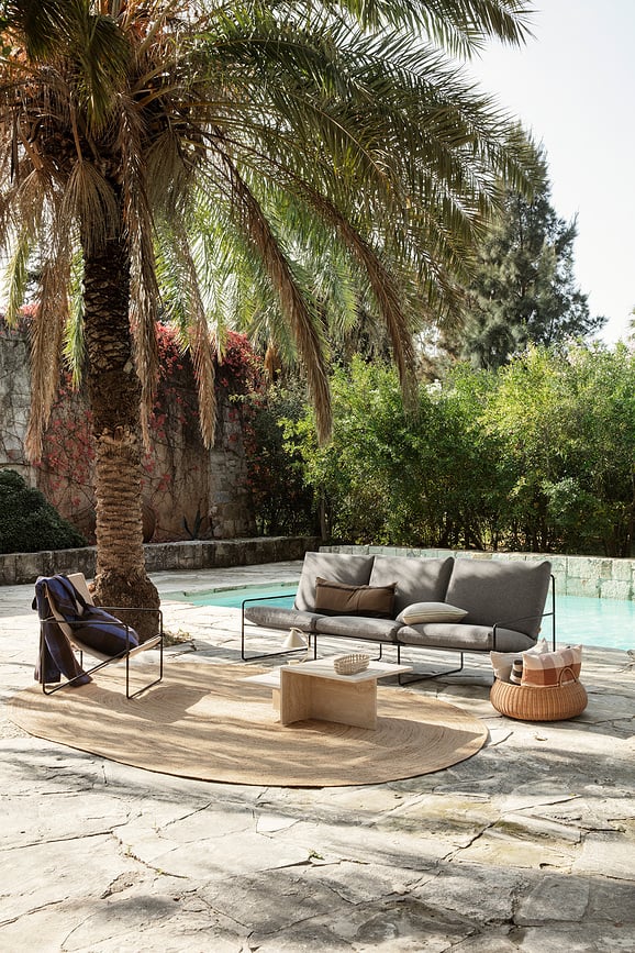 Ferm Living Košara za pohranu 60 cm ratanska