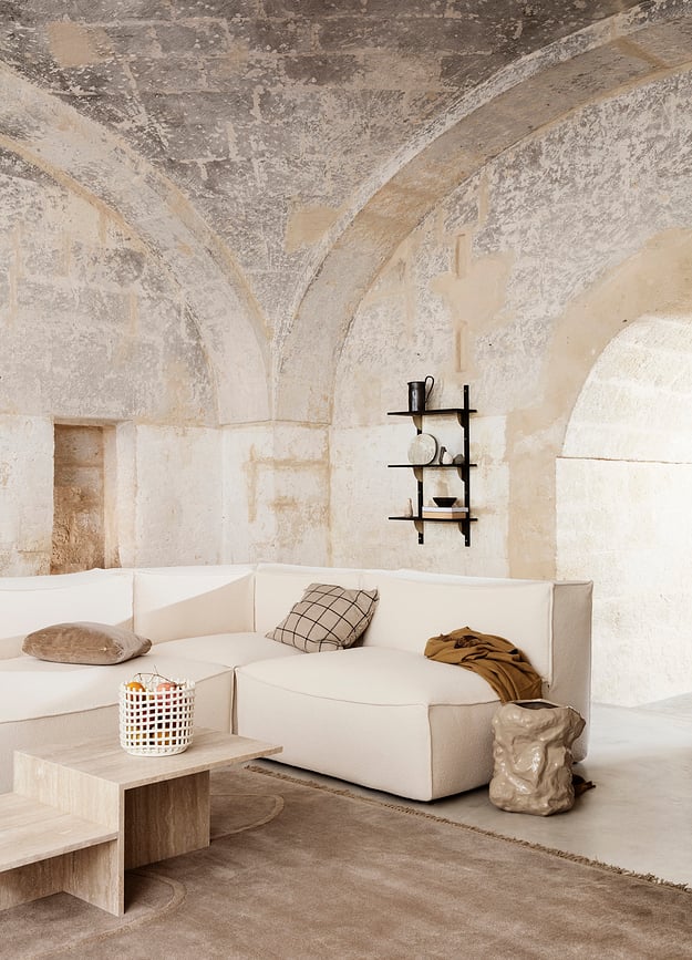 Ferm Living Panier de Rangement 21 cm, en céramique, cachemire