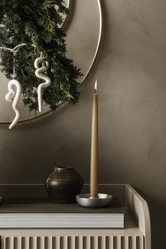 Ferm Living Svečnik pladenj, 10 cm, aluminijast