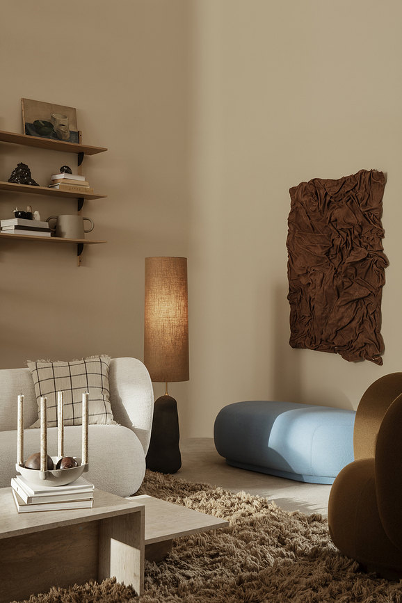 Ferm Living Svečnik pladenj, 27 cm, bež, keramičen