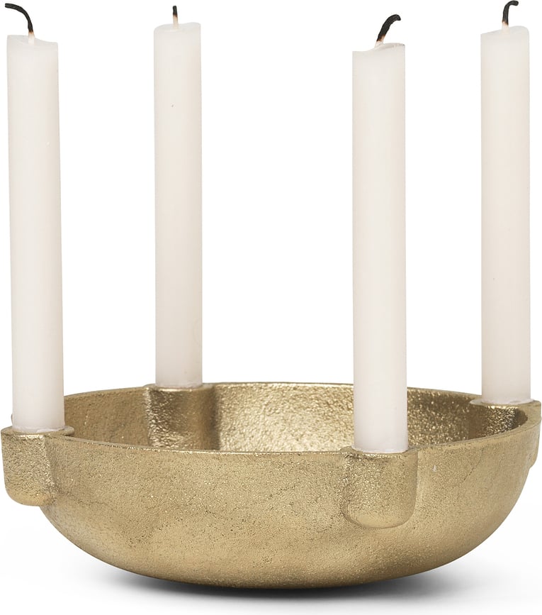 Ferm Living Svijećnjak mjedeni zlatni 14,6 cm