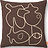 Figure Coussin Décoratif 50 x 50 cm, marron