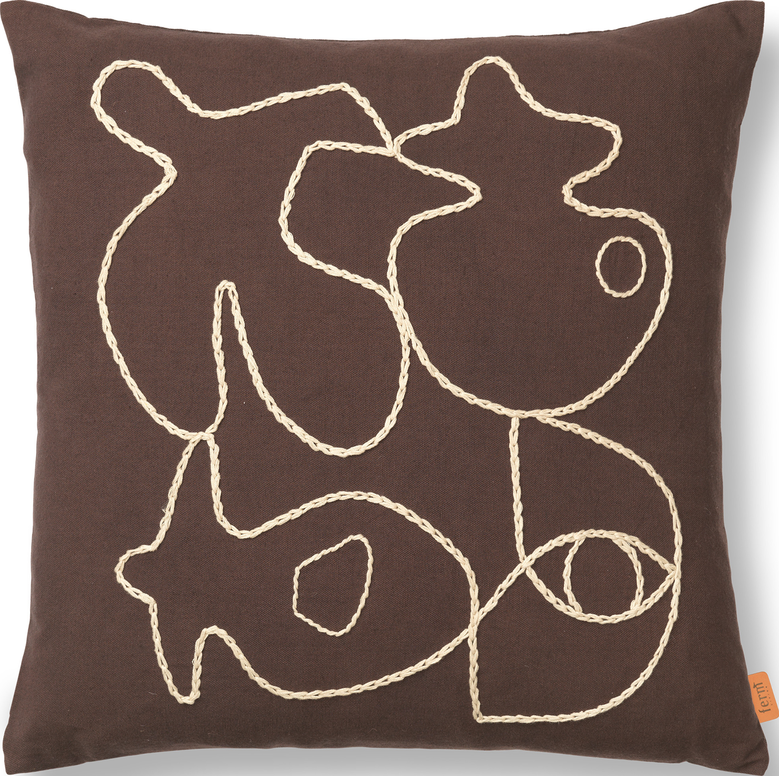Figure Dekoratives Kissen 50 x 50 cm kaffeebraun