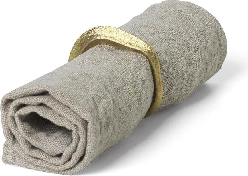 Flow Ronds de Serviette, argentés, Lot de 4