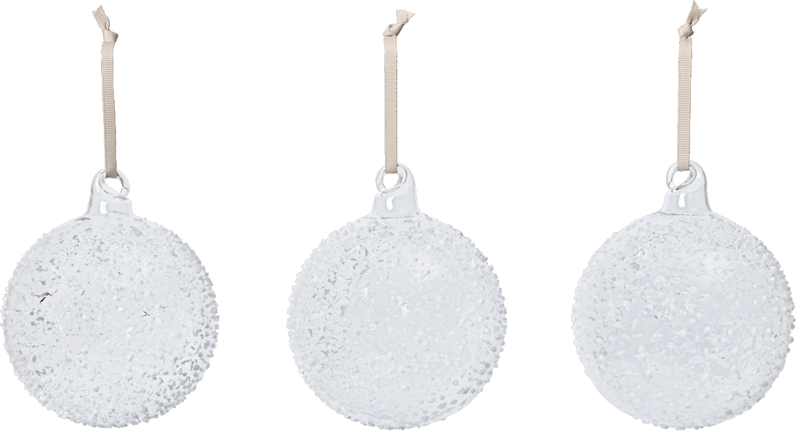 Flurry Weihnachtskugeln 10 cm, weiß, 3 St.