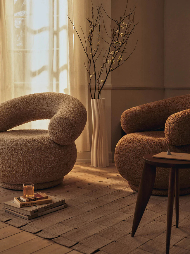 Fotel Orbo Lounge, smėlio spalvos