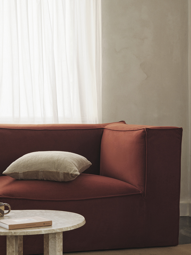 Funda de Cojín decorativa Senti a rayas, 50 x 50 cm, marrón oscuro