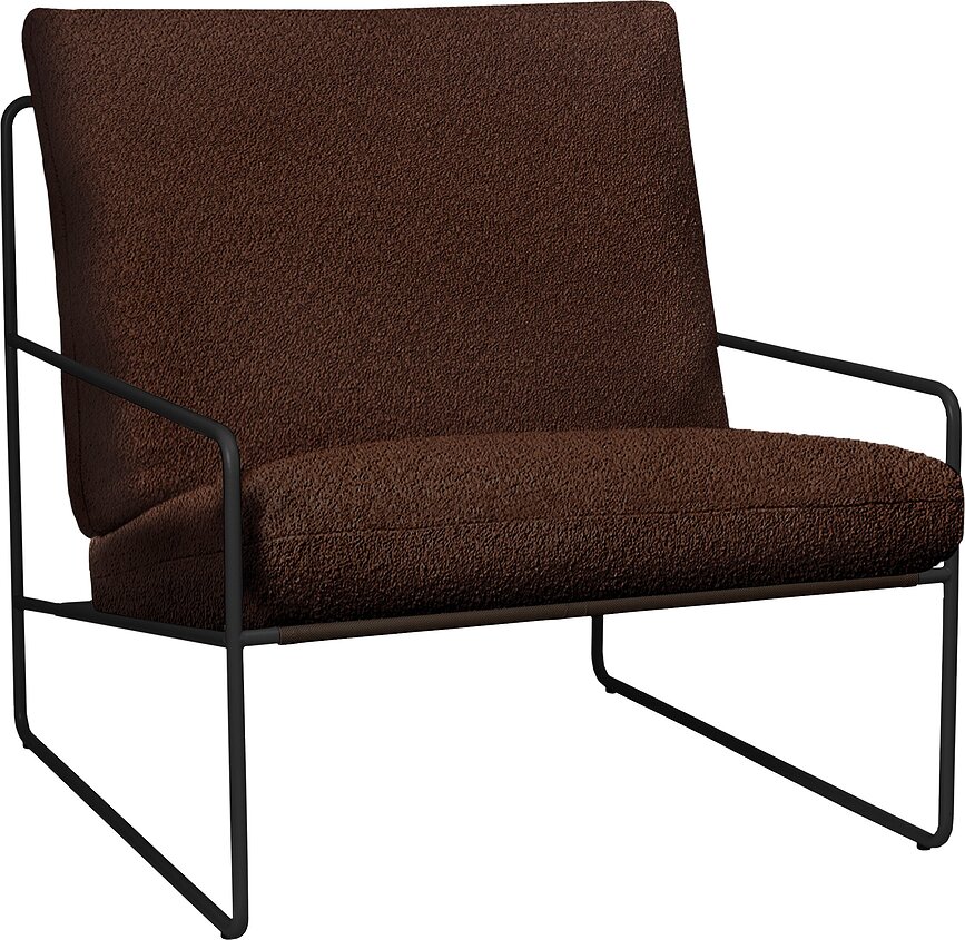 Gartensessel Desert Pure Bouclé, braun mit dunklem Gestell