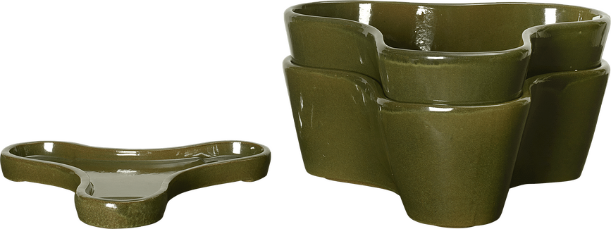 Gemi Pots avec soucoupe, Lot de 3