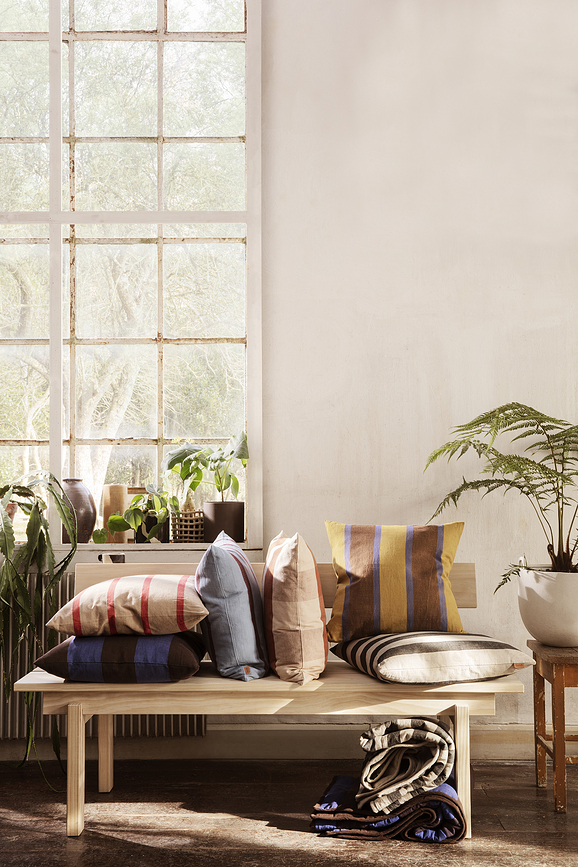 Grand Διακοσμητικό Μαξιλάρι ριγέ, μουσταρδί