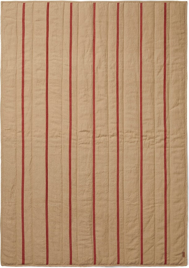 Grand Picknick-Decke 120 x 170 cm gestreift braun-rot