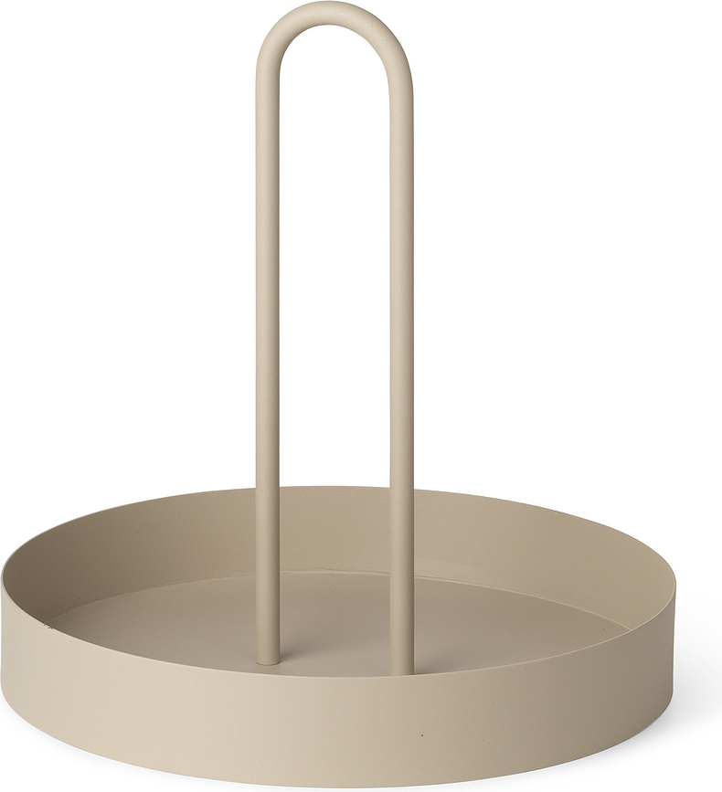 Grib Pladenj z ročajem, bež