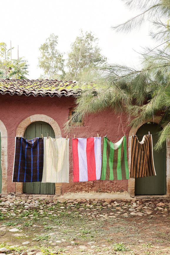 Hale Kuhinjska krpa, črtasta, modra