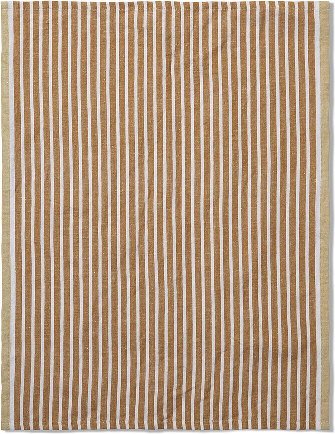 Hale Πετσέτα Κουζίνας ριγέ, καφέ-λευκή