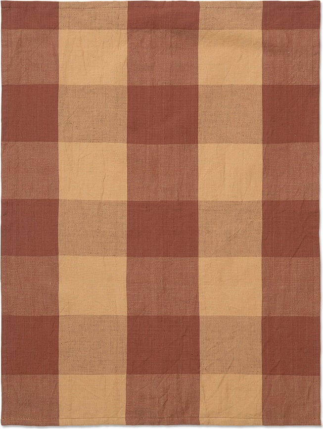 Hale Torchon de Cuisine à carreaux, orange et rouge