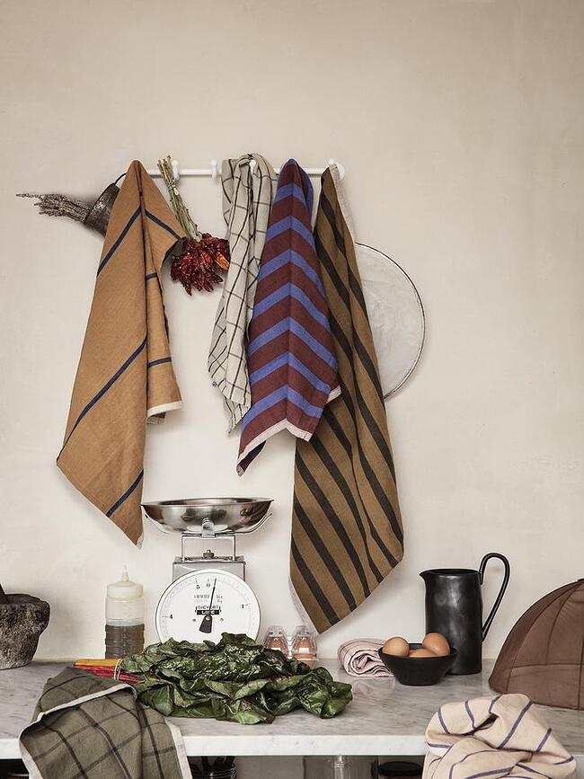 Hale Torchon de Cuisine à rayures, bleu