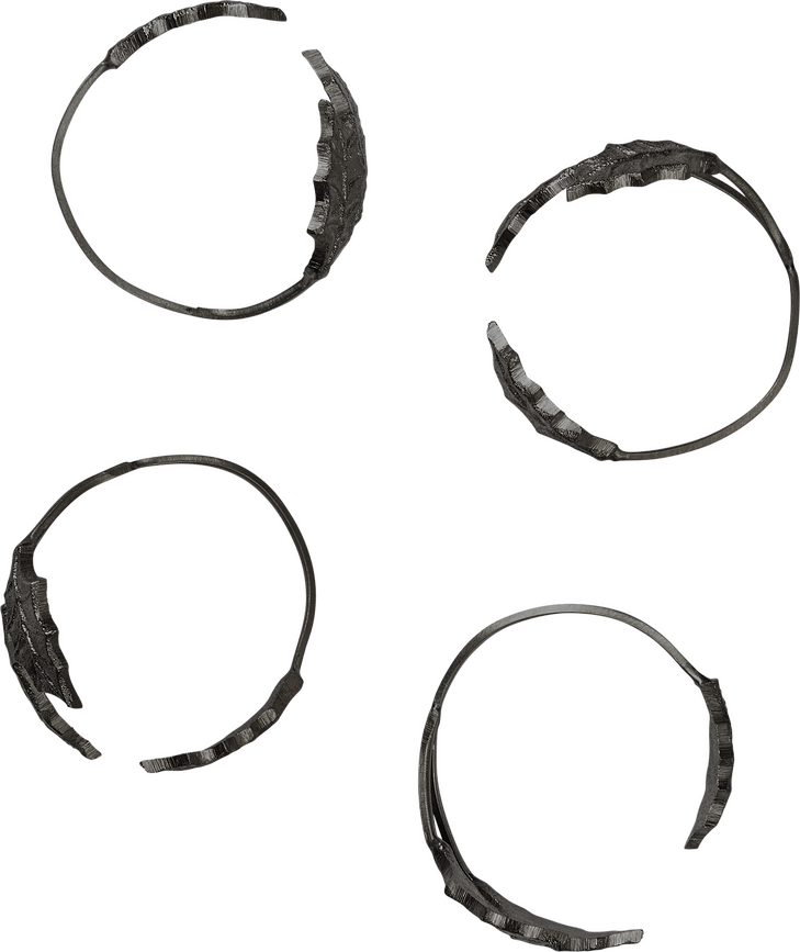 Holly Leaf Prstenovi za Salvete crni mjed 4 kom.