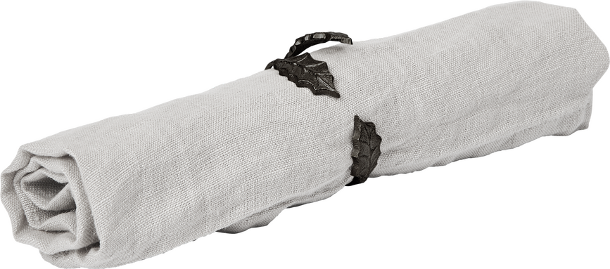 Holly Leaf Ronds de Serviette, en laiton noir, Lot de 4