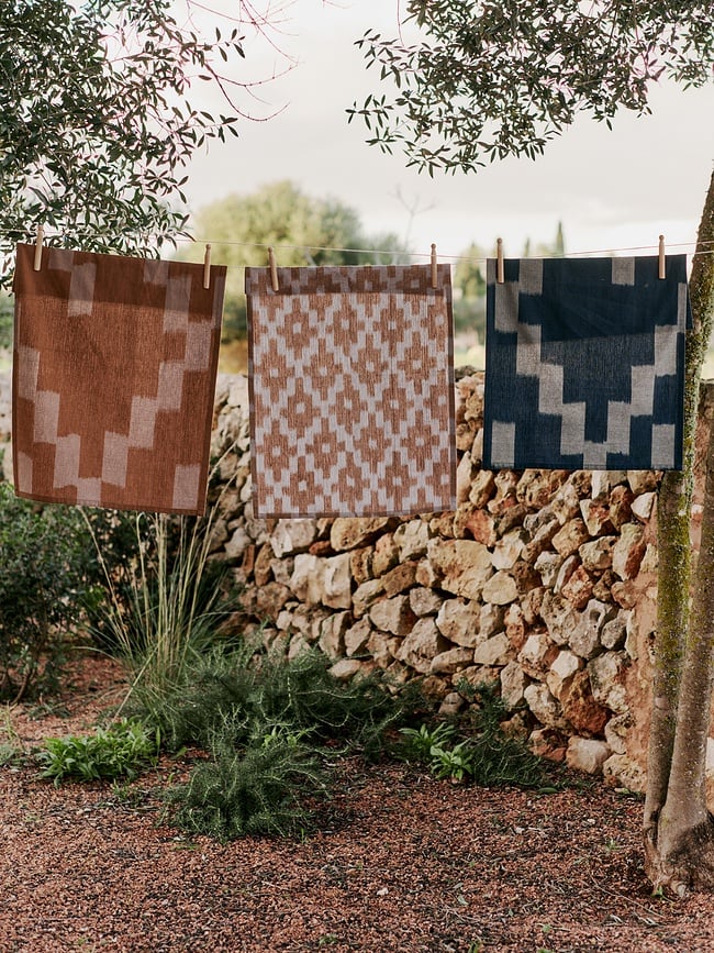 Ikat Krpa kuhinjska 50 x 70 cm bež plava