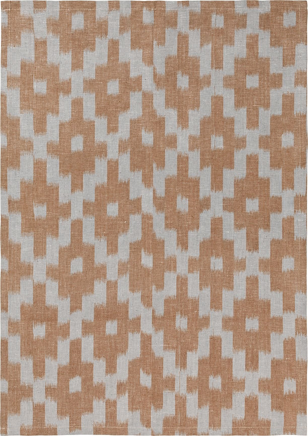 Ikat Torchon de Cuisine 50 x 70 cm, orange et bleu