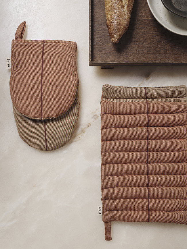 Ito Maniques de cuisine, marron, Lot de 2