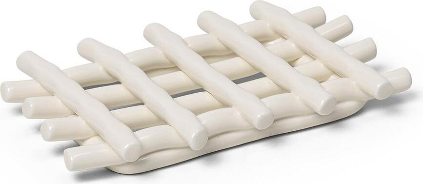 Jabonera de cerámica, color crema