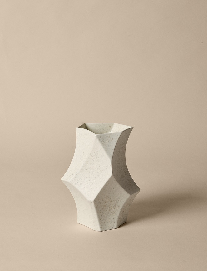 Jarrón Cueva 26 cm, blanco roto