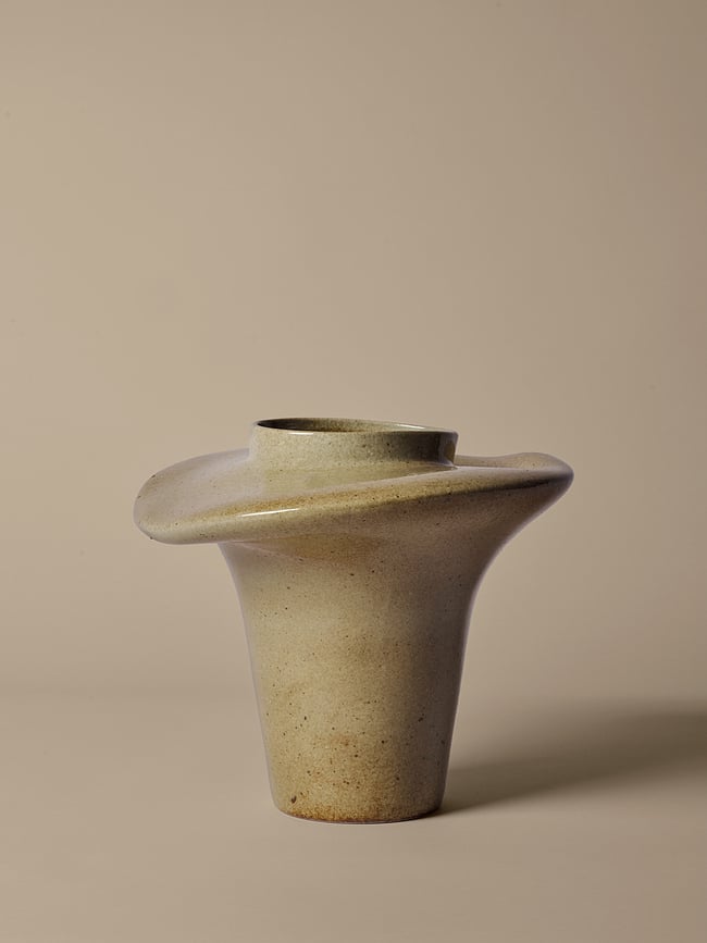 Jarrón Evio 35 cm, verde oliva