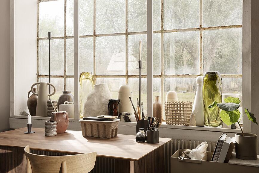 Jarrón reciclado Water Swirl, verde claro