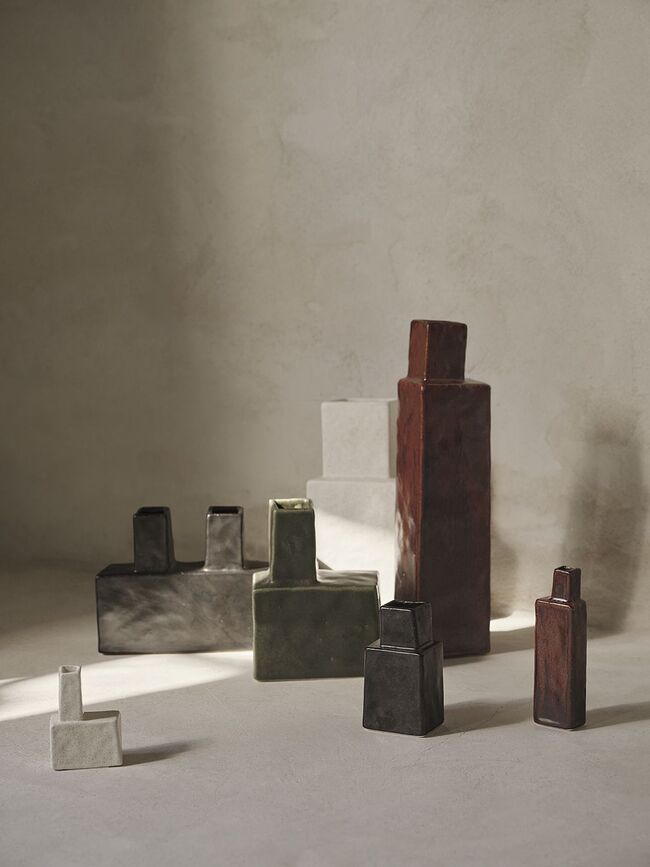 Koa Vase 40 cm, brun-rouge