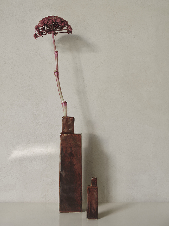 Koa Vaza, 40 cm, rdečkasto rjava