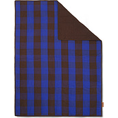 Koc piknikowy Grand szachownica 120 x 170 cm brązowo-niebieska