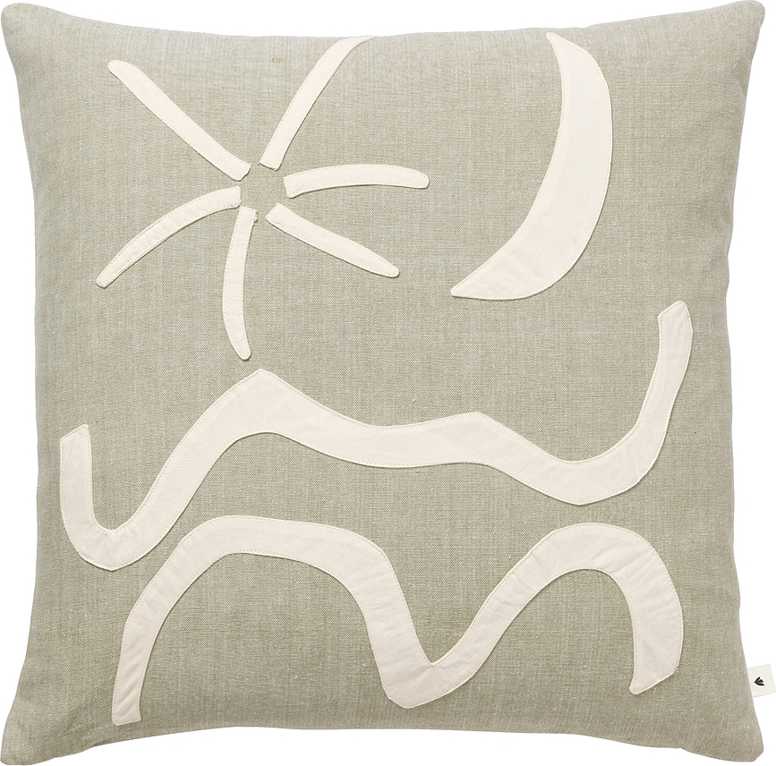 Kove Coussin décoratif 50 x 50 cm, gris-vert