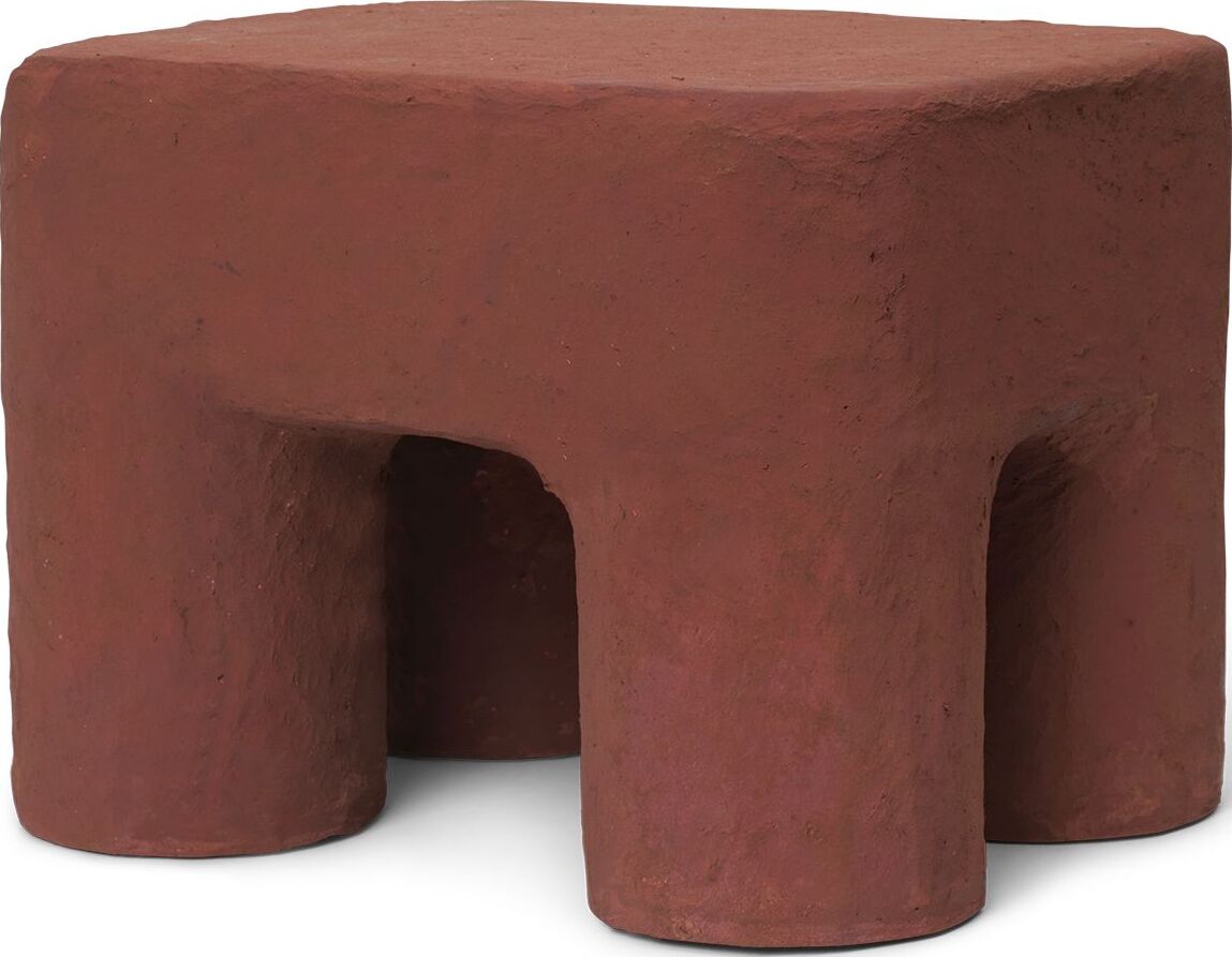 Ferm Living Krēsls-taburete Podo sarkanbrūns