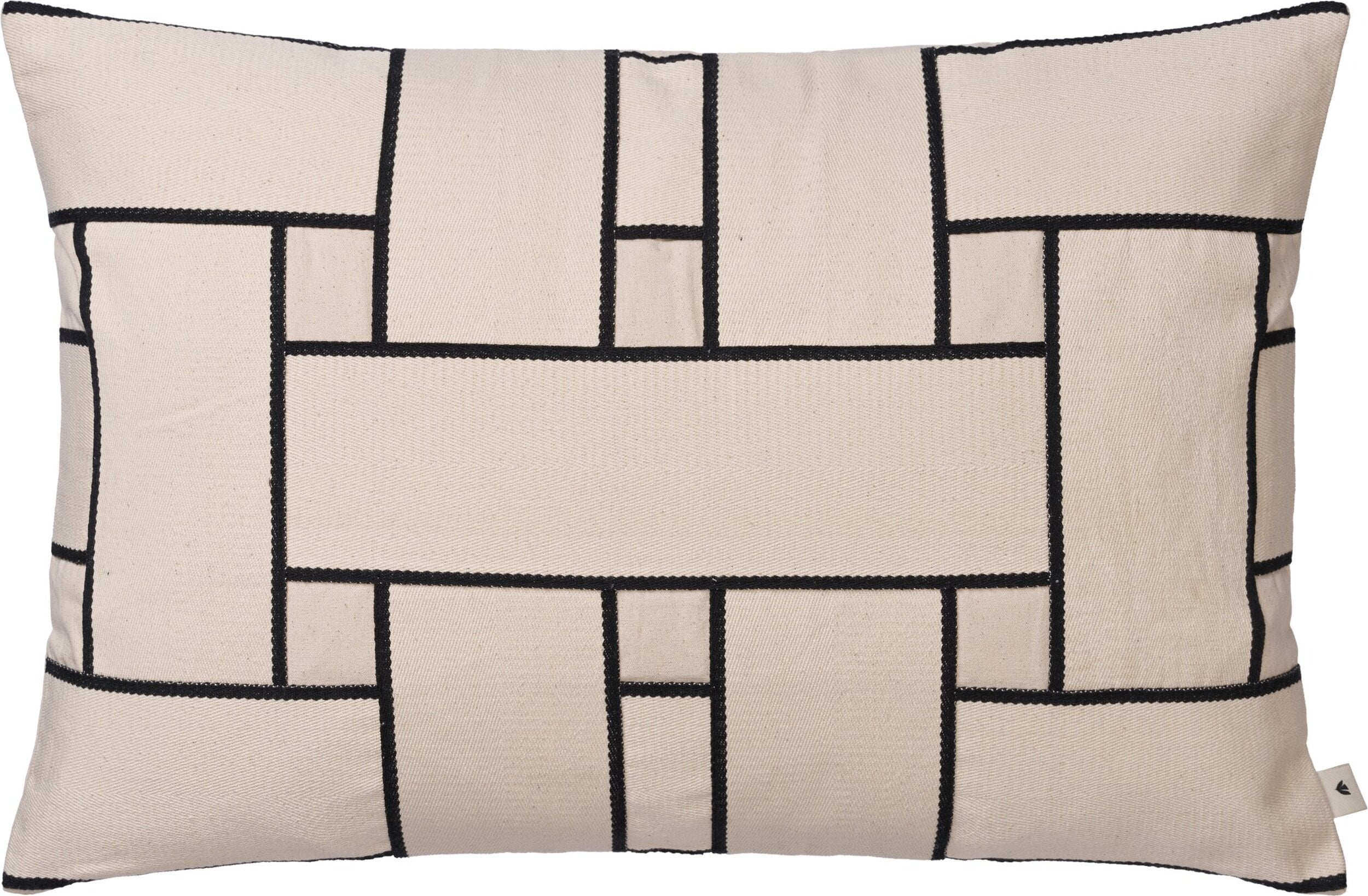 Lattice Offset Kissenbezug 40 x 60 cm, creme-schwarz
