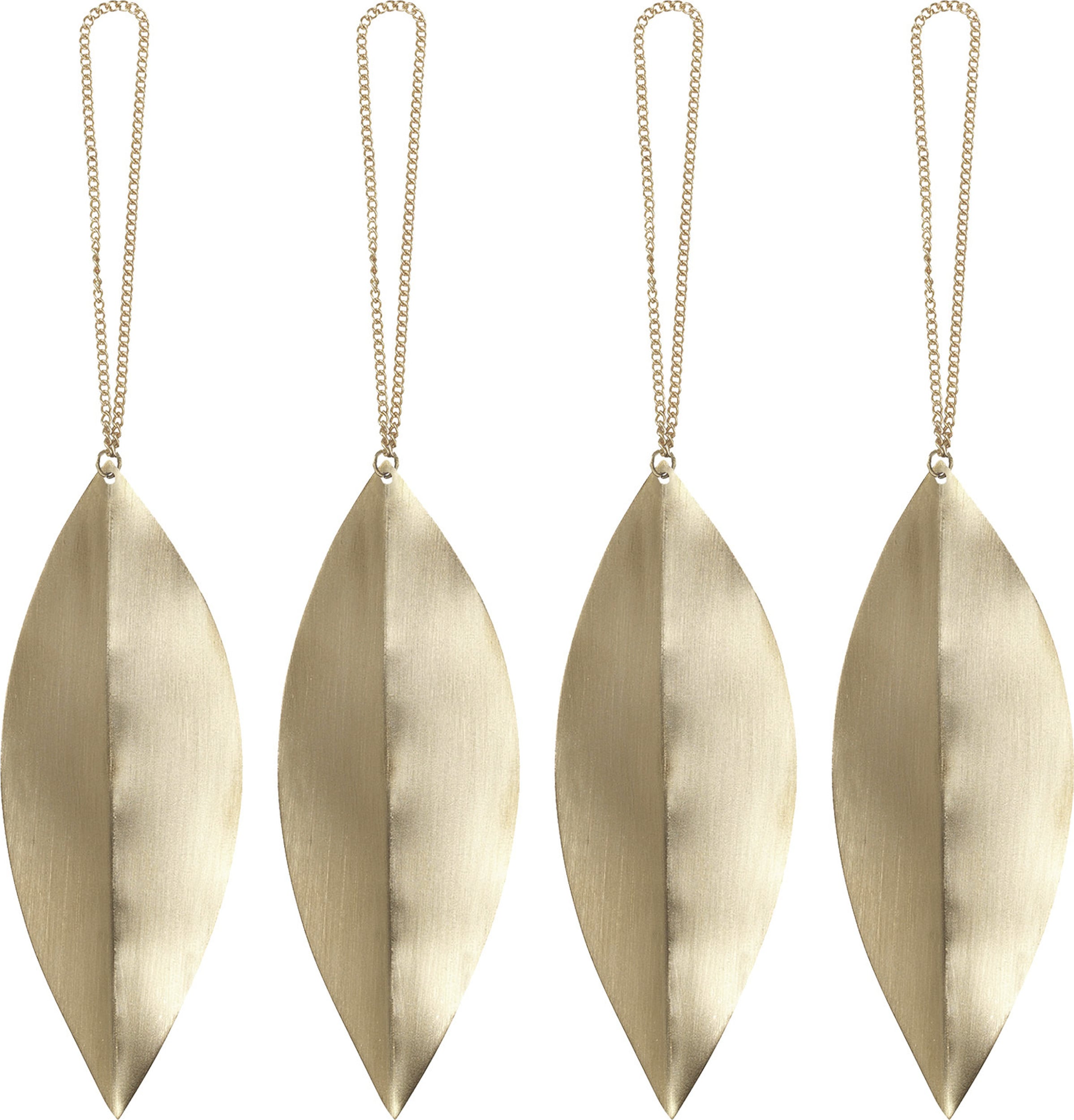 Leaf Weihnachtsbaumschmuck Messing, 4 St.