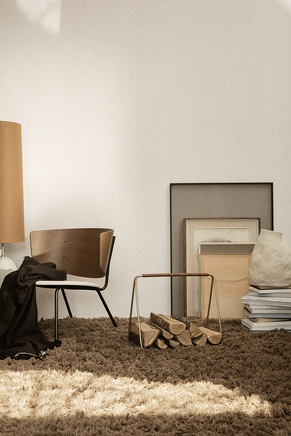 Leñero de metal Port, negro