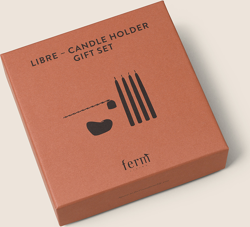 Libre Bougeoir avec éteignoir et bougies, Set 6 pièces