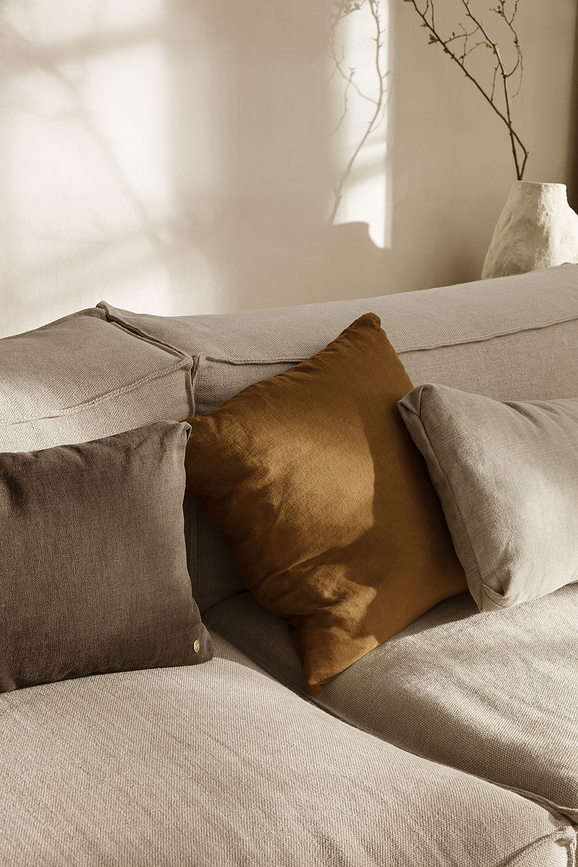 Linen Coussin 50 x 50 cm, marron clair