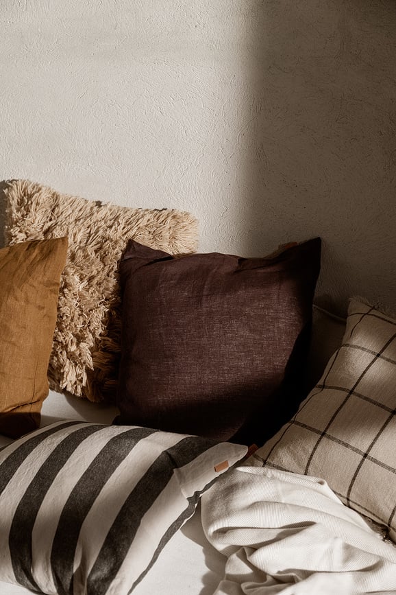 Linen Jastuk 50 x 50 cm svijetlosmeđi