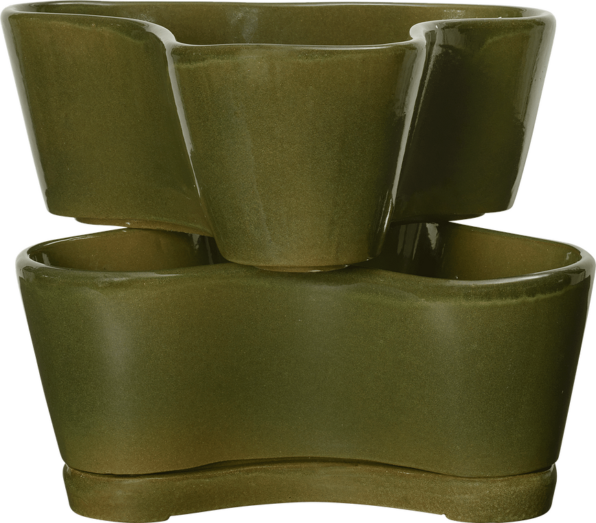 Macetas Gemi con plato, Set de 3 piezas