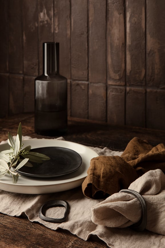 Manteles Individuales de lino Ferm Living, naturales, Pack de 2